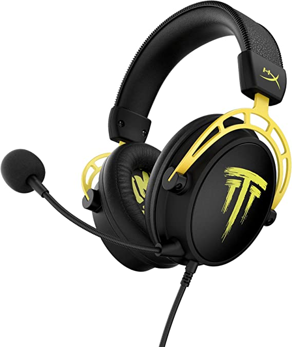 HyperX Cloud Alpha – Gaming Headset - TimTheTatMan Edition - for PC, PS5, and Xbox, Dual Chamber Drivers, Memory Foam, Soft Leatherette, Durable Aluminum Frame, Detachable Noise-Cancelling Microphone