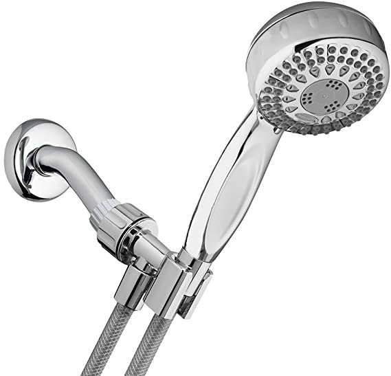 Waterpik Shower Head High Pressure 5 Mode Power Spray Shower, 2.5 GPM Chrome Hand Held With Hose, TRS 553