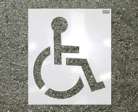 39" HANDICAP Stencil, 1/16" Plastic for use in Parking lot and roadway painting and striping