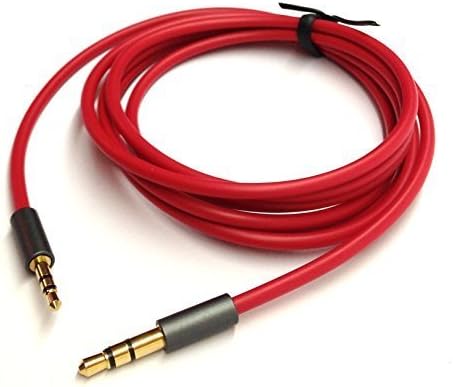 KetDirect Red 9ft Gold Plated Design 3.5mm Male to 2.5mm Male Car Auxiliary Audio Cable Cord Headphone Connect Cable for Apple, Android Smartphone, Tablet and MP3 Player