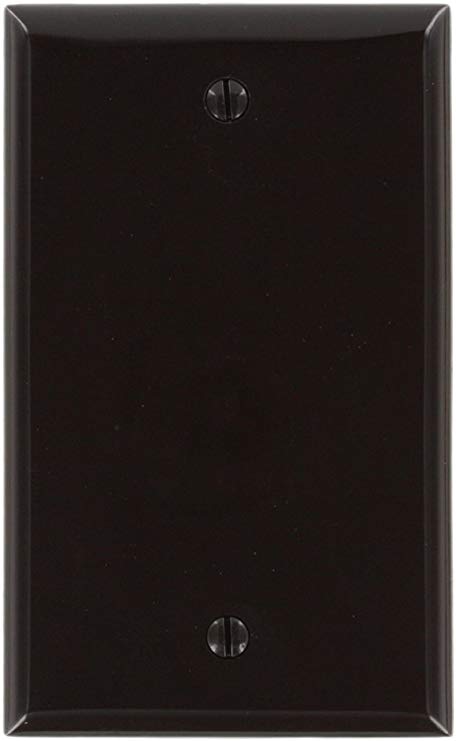 Leviton 80714 1-Gang No Device Blank Wallplate, Standard Size, Thermoplastic Nylon, Box Mount, Brown