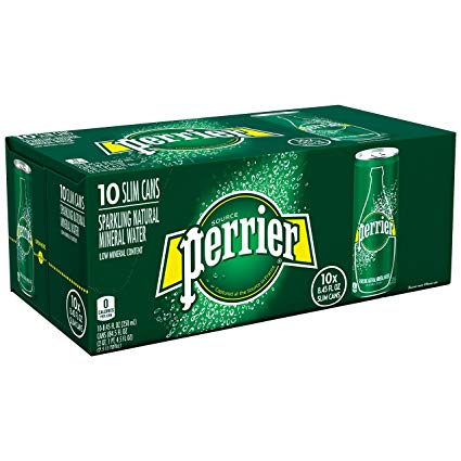 Perrier Carbonated Mineral Water, 8.45 fl oz. Slim Cans (10 Count)