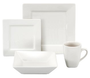 10 Strawberry Street Nova Square 16-piece Dinnerware Set, Cream White