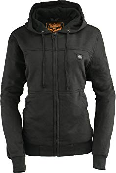 Milwaukee Leather Women's Zipper Front Heated Hoodie (Black, M)