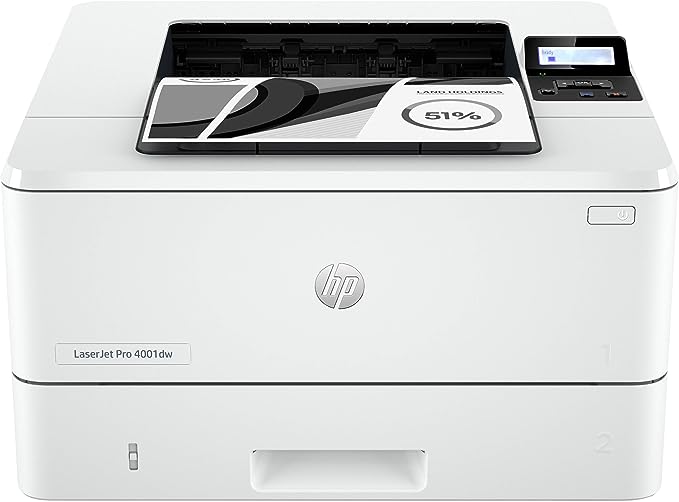 HP Laserjet Pro 4001dw Single-Function Wireless Monochrome Laser Printer - Print only - 2-line Back lit LCD Display, 42 ppm, 1200 x 1200 dpi, Auto 2-Sided Printing, 8.5 x 14, Ethernet