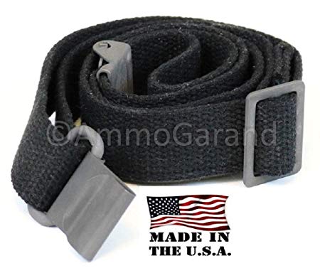 AmmoGarand M1 Garand Rifle Sling USGI Pattern Black Cotton Web Two Point Made in USA