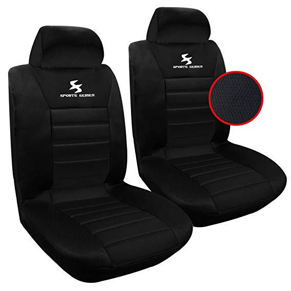 WOLTU Car Van Seat Covers Front Pair black Universial for Cars Vans Car Seat Protector