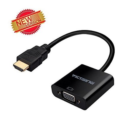 VicTsing 1080P HDMI Male to VGA Female Video Converter Adapter Cable For PC Laptop HDTV Projectors and other HDMI input devices 1 Year Warranty