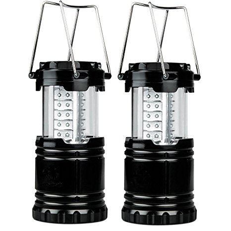 Ultra Bright LED Camping Lantern,Water Resistant,Collapsible, Multi Purpose,Portable with 3 AA Batteries for Hiking, Emergencies,- Black -BENERAY