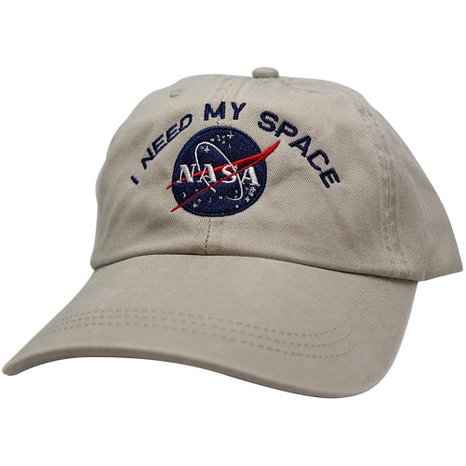 NASA I NEED MY SPACE Embroidered Washed Cotton Cap