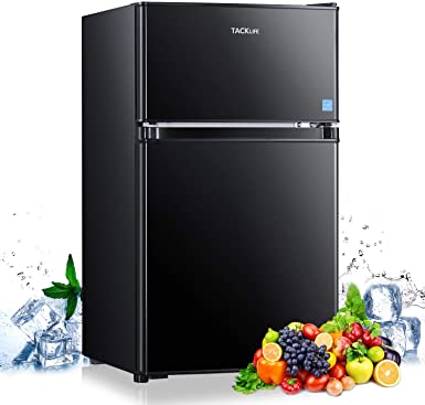 TACKLIFE Mini Fridge with Freezer 3.1 Cu.Ft, 2 Door Compact Refrigerator with Freezer Quiet at 42 dB, Mini Refrigerator for Room, Kitchen, Apartment and Office - HPBFR310