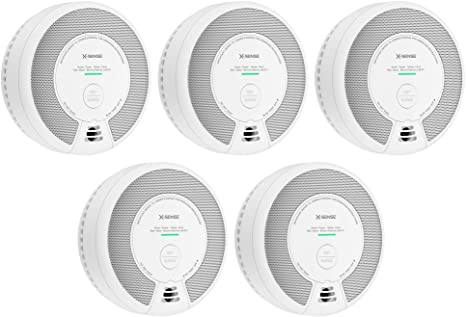 X-Sense 2-in-1 Smoke and Carbon Monoxide Detector Alarm (Not Hardwired), 10-Year Battery-Operated Dual Sensor Fire & CO Alarm, Compliant with UL 217 & UL 2034 Standards, SC06, Pack of 5