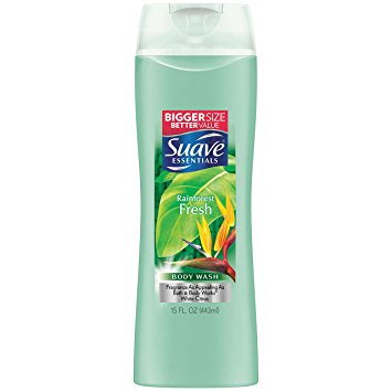 Suave Essentials Rainforest Fresh Body Wash 15 oz (Pack of 6)