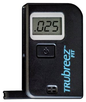 TruBreez FIT Keychain Breathalyzer, Portable Keyring Breath Alcohol Tester (Black)