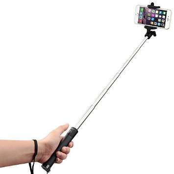 Selfie Stick,Mpow iSnap X U-Shape Self-portrait Monopod Extendable Selfie Stick with built-in Bluetooth Remote Shutter for iPhone SE/6S/6/6 Plus/5S, Galaxy Note 5/Note 4/S6 /S6 Edge /S7/ S7 Edge or More IOS & Android Smartphones-Black