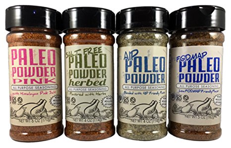 Paleo Powder All Purpose Seasoning Variety Pack. The Original Paleo Food Seasoning that's great for all Paleo Diets! Certified Paleo Whole 30, Paleo AIP Food, and Paleo Gluten Free Seasoning!