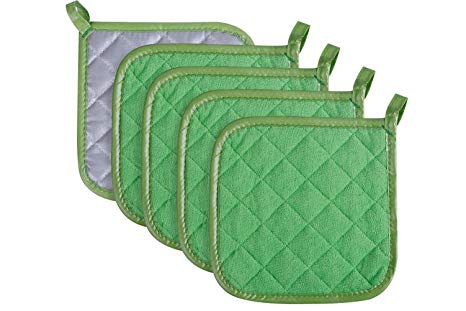Pot Holders Cotton Made Machine Washable Heat Resistant Coaster Pot Holder for Cooking and Baking (5, Green)