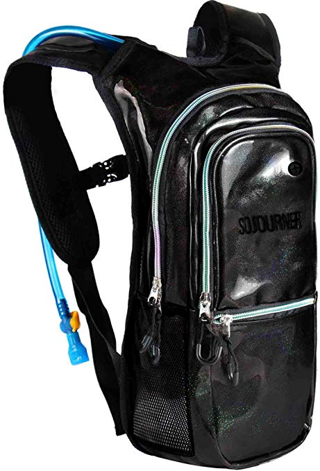 Sojourner Rave Hydration Pack Backpack - 2L Water Bladder Included for Festivals, Raves, Hiking, Biking, Climbing, Running and More (Medium)