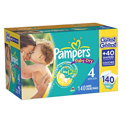 Pampers Baby Dry Diapers Size 4 Giant Pack, 140 Count