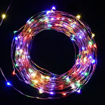 String Lights Battery Operated, SOLLA String Copper Wire Lights, 30LEDs/9.8ft Color, Waterproof Starry String Lights Flexible Fairy Lights for Christmas Wedding Home Indoor Outdoor Decorating