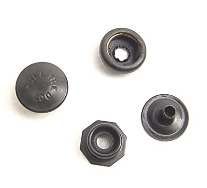 Pull The Dot Snap Fastener, Locking Snap, One-Way Snap, Black Oxide Finish, 10 Piece