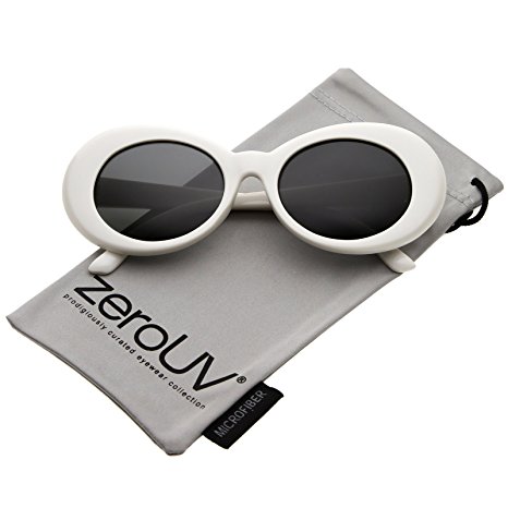 zeroUV - Bold Retro Oval Mod Thick Frame Sunglasses Clout Goggles with Round Lens 51mm