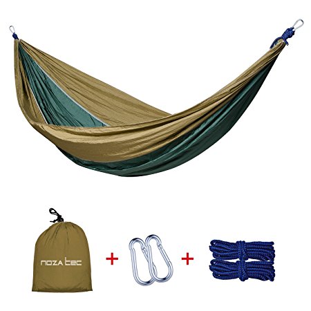 Portable Travel 2 Person Camping Parachute Nylon Fabric Hammock Swing Ultra Lightweight Max.load of 660lbs with free tree straps