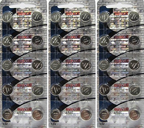 Maxell LR44 (A76) 1.5V Alkaline Battery 3PACK X 10PCS=30 Single Use Batteries