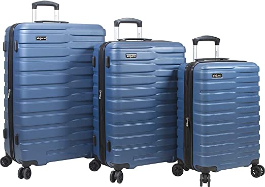 Dejuno Cortex Lightweight 3-Piece Hardside Spinner Luggage Set, Blue, One Size
