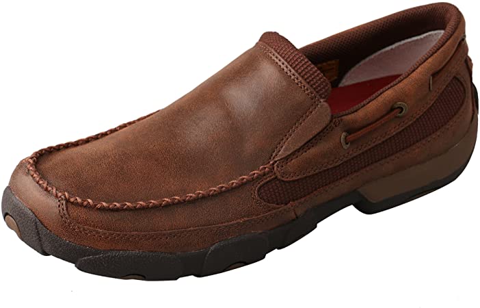 Twisted X Mens Slip-on Driving Brown Moccasins (MDMS009)