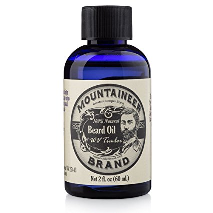 Beard Oil by Mountaineer Brand, WV Timber, Scented with Cedarwood and Fir Needle, Conditioning Oil , 2 oz bottle