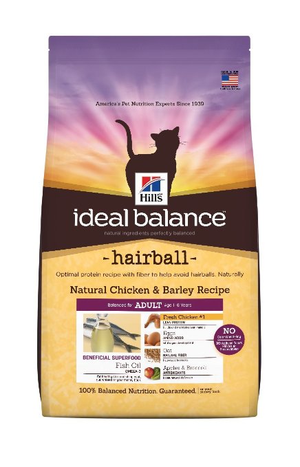 Hill's Ideal Balance Hairball Natural Chicken & Barley Recipe Adult Dry Cat Food