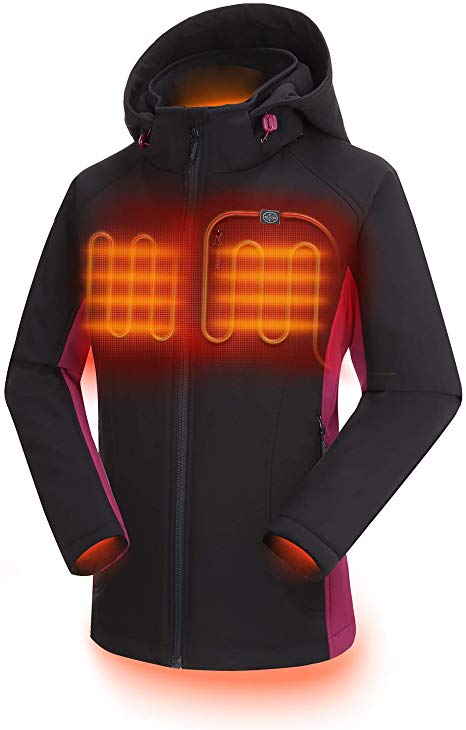 Ororo women's slim fit heated jacket shop with battery pack and detachable hood