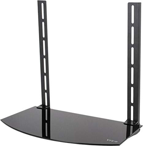 VIVO Under Above VESA Back of TV Wall Mount Shelving Bracket | DVD Player, Cable Box, Stereo, and AV Component Glass Storage