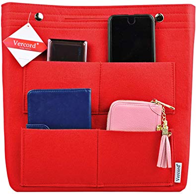 Vercord Felt Tall Long Purse Tote Backpack Bag Insert Organizer Inside for Women