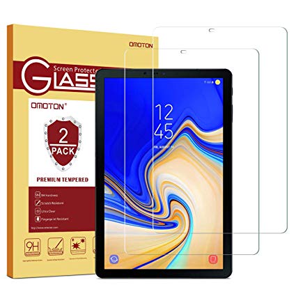 Samsung Galaxy Tab S4 Screen Protector [2 Pack], OMOTON Tempered Glass Screen Protector for Samsung Galaxy Tab S4 10.5 inch