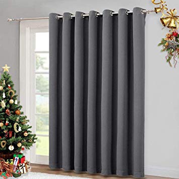 NICETOWN Vertical Blinds for Sliding Door - Home Fashion Microfiber Thermal Insulated Blackout Curtains, Wide Width/Drape/Rideaux/Patio Door Curtain (One Panel,100 x 84-Inch,Gray)