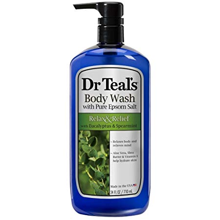 Dr Teal's Body Wash, Relax & Relief with Eucalyptus & Spearmint 24 oz (Pack of 3)