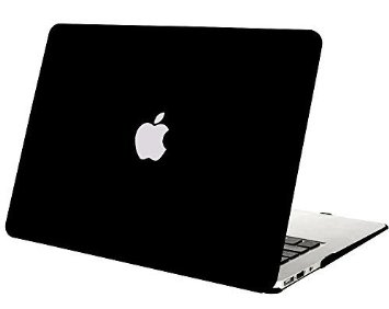 Mosiso Soft-Touch Plastic See Through Hard Shell Snap On Case for MacBook Air 13.3-Inch (A1466 & A1369) (Black)