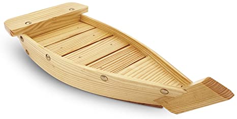 HUANGYIFU Small Natural Wooden Sushi Serving Tray Plate Boat-Display Boat-1piece-33/37/42cm