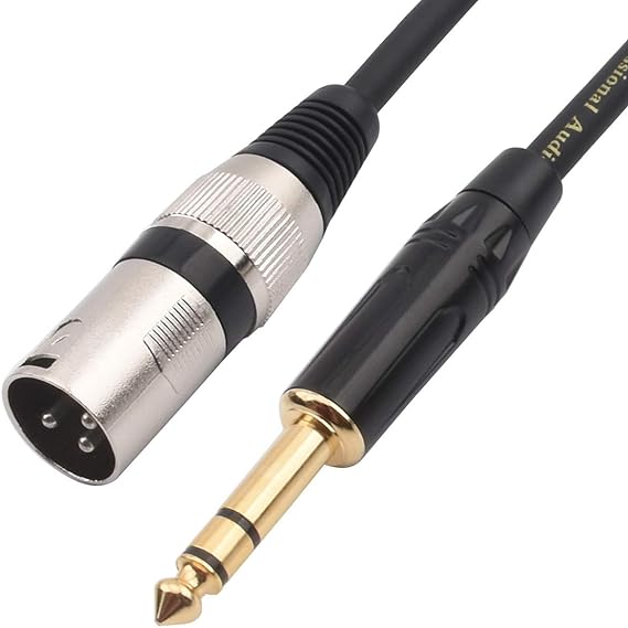 DISINO 1/4 Inch TRS to XLR Male Balanced Signal Interconnect Cable Quarter inch to XLR Patch Cable - 10 Feet