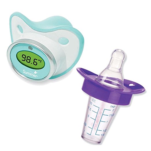 Munchkin The Medicator Pacifier Medicine Dispenser with Summer Infant Pacifier Thermometer, Purple