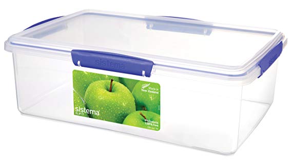 Sistema KLIP IT Rectangular Collection Food Storage Container, 232 oz./6.9 L, Clear/Blue
