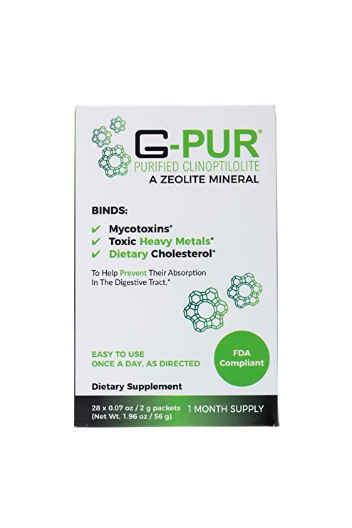 G-PUR Purified Clinoptilolite, A Zeolite Mineral. One Month Supply (28-2 Gram sachets)