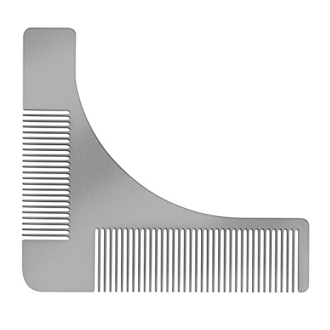 Beard Shaping Tool for Men, Stainless Steel Beard Styling Tool with Comb