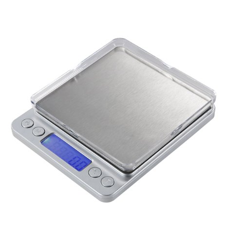 WAOAW 001oz01g 3000g Digital Pocket Stainless Kitchen Food Scale 001oz Resolution