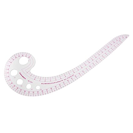 Amico 11.8" Long Comma Shaped Plastic Transparent French Curve Ruler Spline