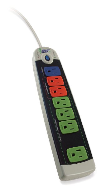 Smart Strip SCG-3M Energy Saving Surge Protector with Autoswitching Technology, 7-Outlet