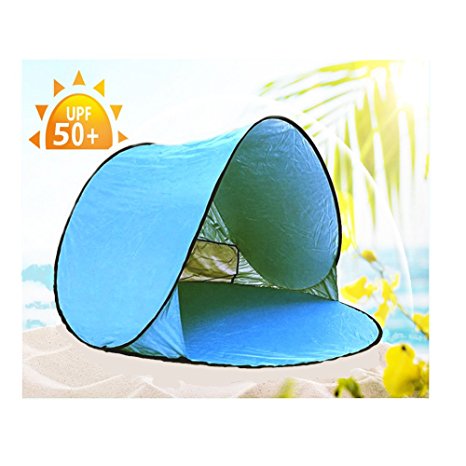 Automatic Pop Up Beach Tent Lightweight Tent with Floor Sun UV 50   Protection for Family Pets Baby Outdoor Portable Shadow Tent Foldable Sun Shelter Easy Carry Cabana（1-3 Persons ）