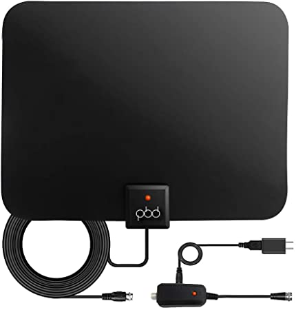 PBD Digital Amplified Indoor HD TV Antenna - Amplifier Signal Booster & 13ft Coax Cable - Support 4K 1080p VHF UHF Freeview Television Local Channels